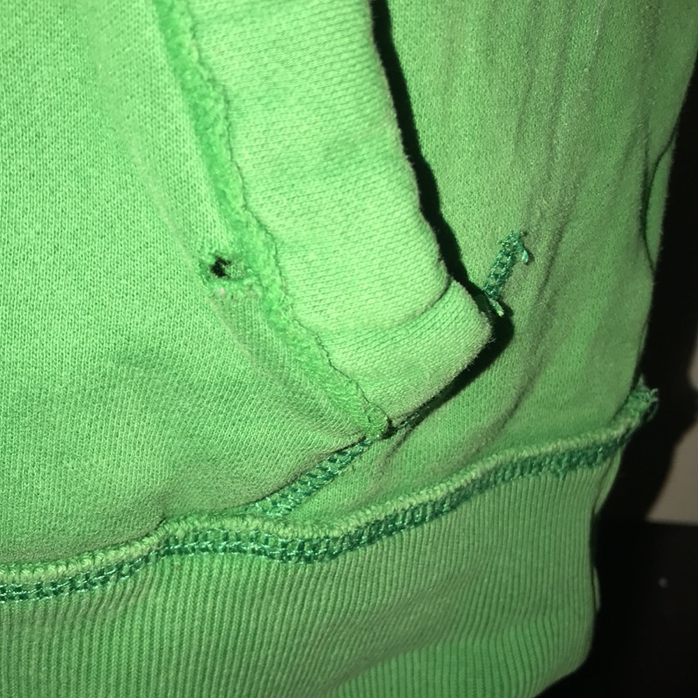 Abercrombie kids green pocketed thermal hooded sweatshirt Sz XL - Picture 4 of 15